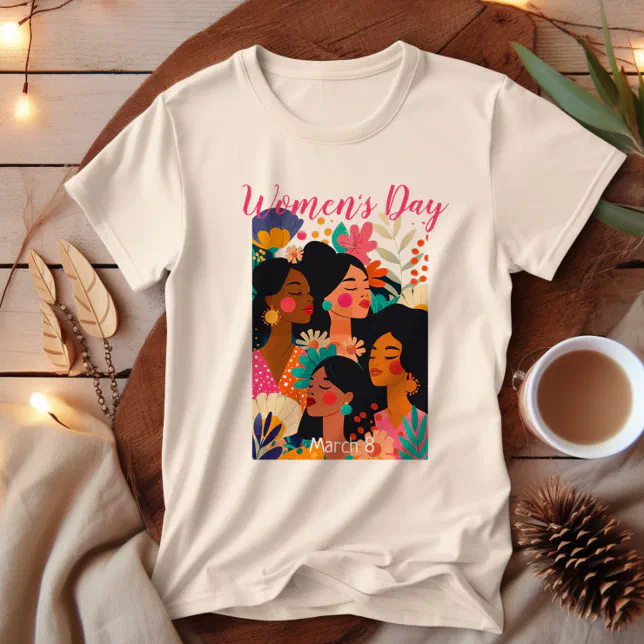 Floral Pink International Women's Day T-Shirt