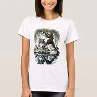 Serene Wolf Family Oasis in Idyllic Nature T-Shirt