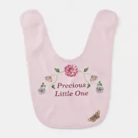 Pink & Purple Floral Vine Baby Bib