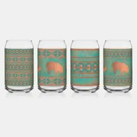 Southwest Javelinas & Geometric Pattern Glass Set