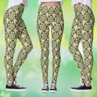 Vintage Blarney Castle & Shamrocks Kaleidoscope Leggings