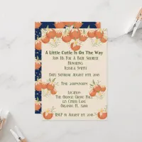 A Little Cutie is On The Way-Orange Blossom- Blue Invitation