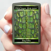 Complex green snakeskin patterns zippo lighter