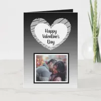 Happy Valentine's Day Black Ombre Photo Card