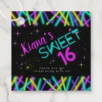 Neon Glow Stick Sweet 16 Name ID760 Favor Tags