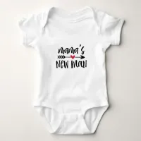 Mama's new man typography  baby bodysuit