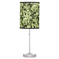 Watercolor Pattern in Green Abstract Contemporary Table Lamp