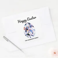 Custom Happy Easter Colorful Egg Springtime Square Sticker