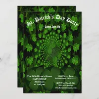 St Patrick's Day Party 4 Leaf Clover Kaleidoscope Invitation