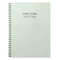 Elegant Sage Green Garden Designer Personalized Notebook