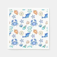 Beach Themed Baby Shower or Birthday Party Napkins