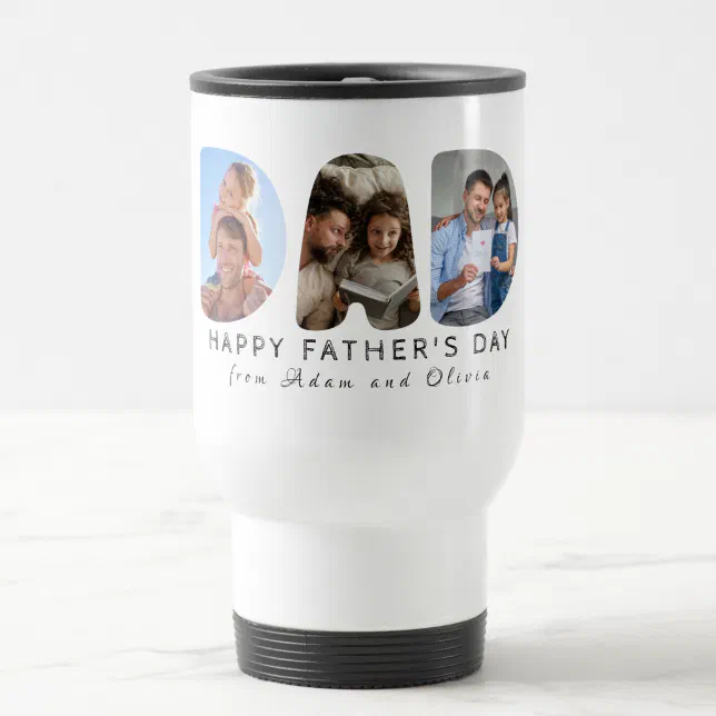 Happy Father's Day Personalized Photo Collage Dad Travel Mug