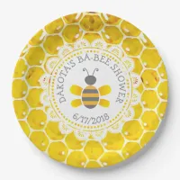 Personalized Honey and Bee Baby Shower Paper Plate