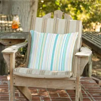 Beach Color Stripes Outdoor Pillow