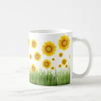 Bright and Elegant Sunflower Graphic Design Coffee Mug