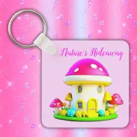 Monogrammed Cottage Core Nature's Hideaway | Keychain