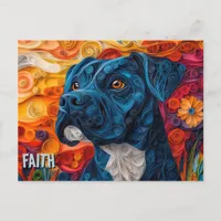 Cane Corso Paper Quilling Art Dog Portrait Postcard