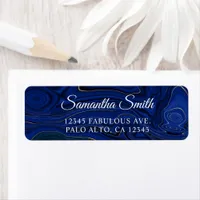 Elegant Script Navy Lapis Lazuli Label