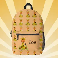 Cute funny baby giraffe, hand drawn  printed backpack