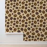 Coffee Beans Patterned Kitchen Wallpaper