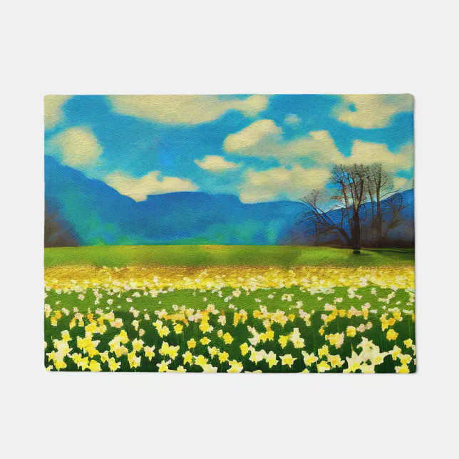 Daffodil field - painting doormat