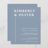 Budget Modern Dusty Blue Wedding Invitations