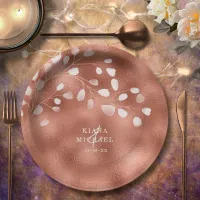 Watercolor Snowdrops Wedding Copper ID726 Paper Plates