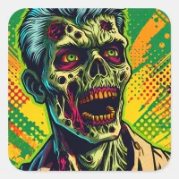 Spooky Zombie Halloween Party Square Sticker