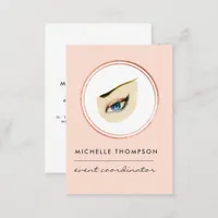 Rose Gold and Blush Pink Event Planner Business Card