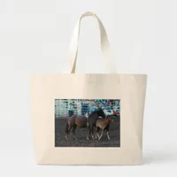 Rodeo Mare and Foal Large Tote Bag