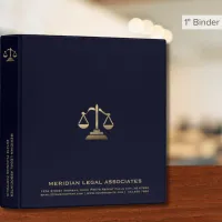 Navy Blue and Gold Scales of Justice Business Essentials