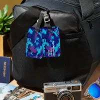 Dark Blue and Purple Camouflage Luggage Tag