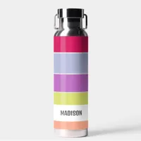 Trendy Modern Personalized Stripes Water Bottle