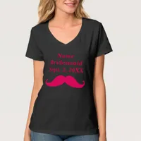 Bridesmaid Pink Mustache Womens Nano V-Neck Shirt