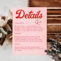 Modern Red and Pink Bold Details  Enclosure Card