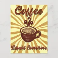 Retro Coffee Liquid Sunshine-Vintage Coffee Holiday Postcard