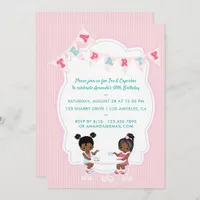 African-american Girl's Birthday Tea Party invite