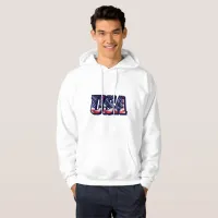 USA Flag Letters, Flag Men's Hooded Sweatshirt