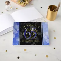 Elegant 65th Blue Sapphire Wedding Anniversary Foil Guest Book