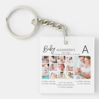 Baby's First Year Photo Collage Family Keepsake Keychain