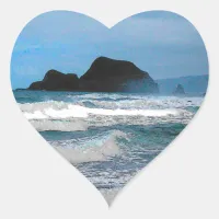 Hawaiian Coastal Island Ocean Tropical Paradise Heart Sticker