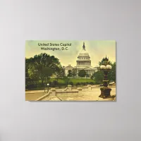 United States Capitol from Library Steps Date 1898 Canvas Print