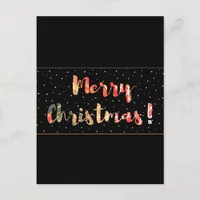 Festive Merry Christmas Black & Gold Design Postcard