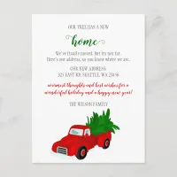 Christmas Tree Truck We've Moved Holiday Moving Postcard