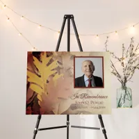 Painted Fall Leaves Celebration of Life Funeral Foam Board