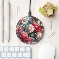 Timeless Rose Floral Charm Wireless Charger