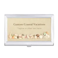 Beach Sand with Seashells Custom Business Card Case