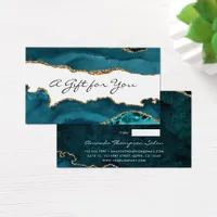 Teal - Turquoise and Gold Agate Gift Certificate