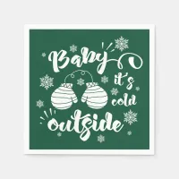 Baby its cold outside cute mittens winter paper napkins