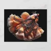 Funny Betta Fish Fashion Postcard